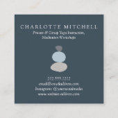 抽象芸術モダン禅ストーンブルーロゴヨガ,マッサージ スクエア名刺 (裏面)