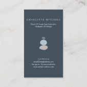 抽象芸術モダン禅ストーンブルーロゴヨガ，マッサージ 名刺 (裏面)