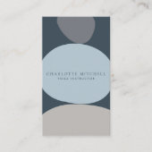 抽象芸術モダン禅ストーンブルーロゴヨガ，マッサージ 名刺 (正面)