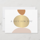 抽象芸術モダン禅石金ゴールドヨガギフトカード ノートカード (正面)