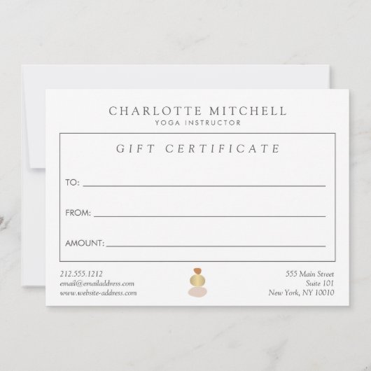 抽象芸術モダン禅石金ゴールドヨガギフトカード ノートカード (裏面)