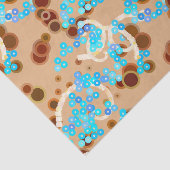 抽象芸術モダン紙吹雪プリント、アクア及びブラウン 薄葉紙 (詳細)