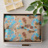 抽象芸術モダン紙吹雪プリント、アクア及びブラウン 薄葉紙 (ギフト)