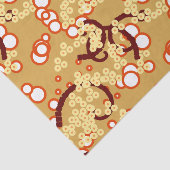 抽象芸術モダン紙吹雪プリント、マスタード金ゴールド 薄葉紙 (詳細)