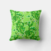 抽象芸術モダン紙吹雪プリント、ライムグリーン クッション (裏面)