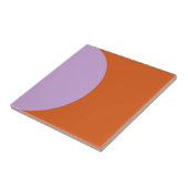 抽象芸術モダン紫とオレンジの幾何学円 タイル (側面)