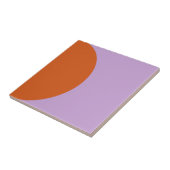 抽象芸術モダン紫とオレンジの幾何学円 タイル (側面)