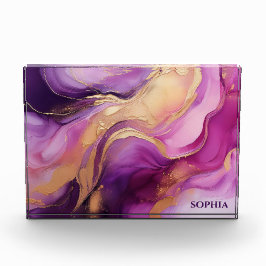 抽象芸術モダン紫ピンクと金ゴールド- フォトブロック