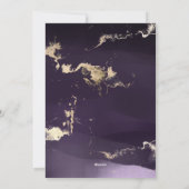 抽象芸術モダン紫色の水カラーの金箔フレーク シーズンカード (裏面)