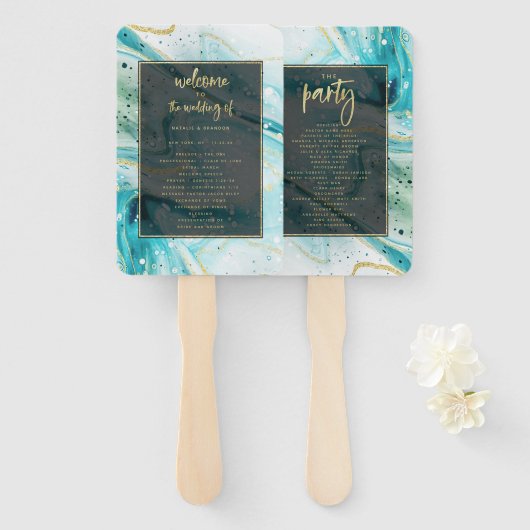 抽象芸術モダン結婚式 ハンドファン (正面&裏面)