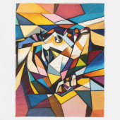 抽象芸術モダン絵画の女性 フリースブランケット (正面)