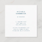 抽象芸術モダン絵画ティール（緑がかった色）ターコイズ スクエア名刺 (裏面)