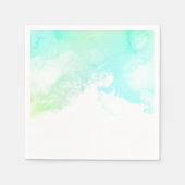 抽象芸術モダン緑と青の水色の渦巻き スタンダードカクテルナプキン (正面)