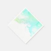 抽象芸術モダン緑と青の水色の渦巻き スタンダードカクテルナプキン (角)