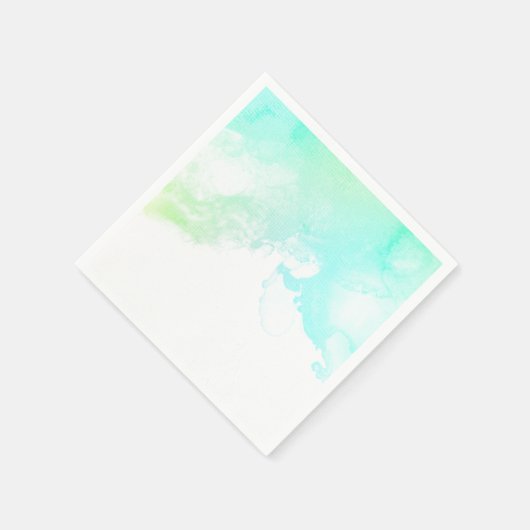 抽象芸術モダン緑と青の水色の渦巻き スタンダードカクテルナプキン (角)