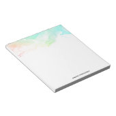 抽象芸術モダン緑と青の水色の渦巻き ノートパッド (アングル)