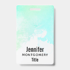 抽象芸術モダン緑と青の水色の渦巻き バッジ