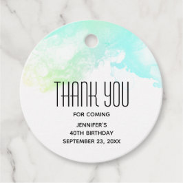 抽象芸術モダン緑と青の水色の渦巻き フェイバータグ