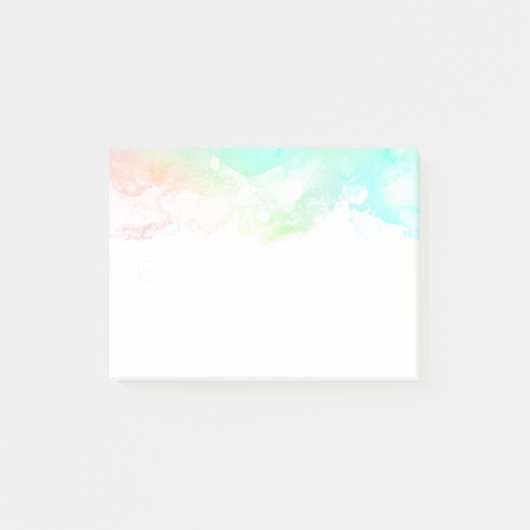 抽象芸術モダン緑と青の水色の渦巻き ポストイット (正面)