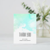 抽象芸術モダン緑と青の水色の渦巻き ポストカード (スタンド正面)