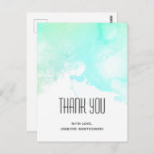 抽象芸術モダン緑と青の水色の渦巻き ポストカード (正面/裏面)