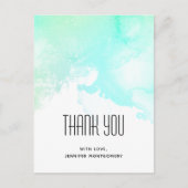 抽象芸術モダン緑と青の水色の渦巻き ポストカード (正面)