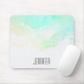 抽象芸術モダン緑と青の水色の渦巻き マウスパッド (マウス)