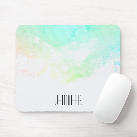 抽象芸術モダン緑と青の水色の渦巻き マウスパッド (マウス)