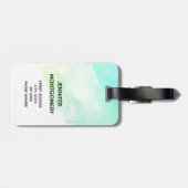 抽象芸術モダン緑と青の水色の渦巻き ラゲッジタグ (裏面横)