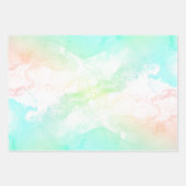 抽象芸術モダン緑と青の水色の渦巻き ラッピングペーパーシート (正面3)