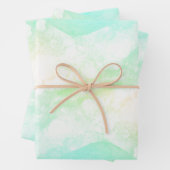 抽象芸術モダン緑と青の水色の渦巻き ラッピングペーパーシート (インサイチュ)