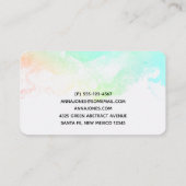 抽象芸術モダン緑と青の水色の渦巻き 名刺 (裏面)