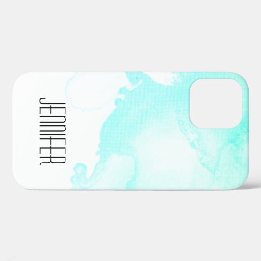 抽象芸術モダン緑と青の水色の渦巻き Case-Mate iPhoneケース (裏面 (横))