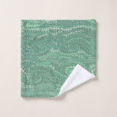 抽象芸術モダン緑の渦巻き大理石パターン バスタオルセット (ウォッシュタオル)