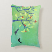 抽象芸術モダン緑 アクセントクッション (裏面(縦))