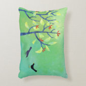 抽象芸術モダン緑 アクセントクッション (正面(垂直))