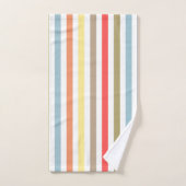 抽象芸術モダン線ストライプのストライプサンゴo バスタオルセット (ハンドタオル)