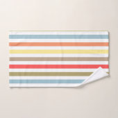 抽象芸術モダン線ストライプのストライプサンゴo バスタオルセット (ハンドタオル)