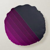 抽象芸術モダン線ストライプのストライプ暗いpl ラウンドクッション (裏面)