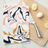 抽象芸術モダン線 キッチンタオル (四つ折り)