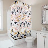 抽象芸術モダン線 シャワーカーテン (インサイチュ)