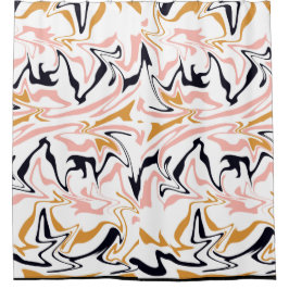 抽象芸術モダン線 シャワーカーテン