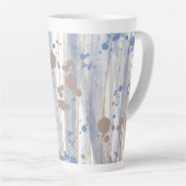 抽象芸術モダン自然のブラシストローク カフェラテマグ (右アングル)