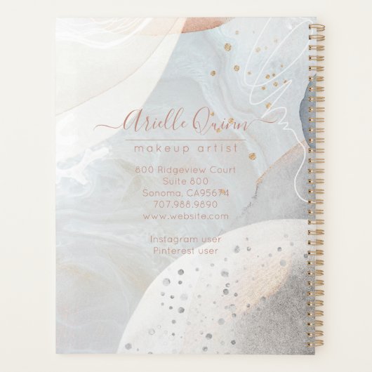 抽象芸術モダン自然の水彩化粧作家 プランナー手帳 (裏面)