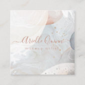 抽象芸術モダン自然の色の形状質感 スクエア名刺 (正面)