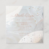 抽象芸術モダン自然の色の形状 スクエア名刺 (裏面)