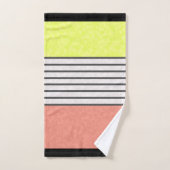 抽象芸術モダン色コーラルピンクリムグリーン バスタオルセット (ハンドタオル)