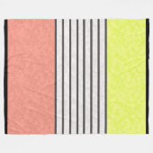 抽象芸術モダン色コーラルピンクリムグリーン フリースブランケット (正面(横))