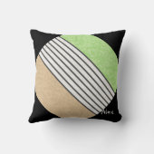 抽象芸術モダン色ベージュミントグリーンホワイトブラック クッション (裏面)