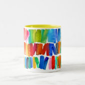 抽象芸術モダン色装熱狂する色装具 ツートーンマグカップ (中央)